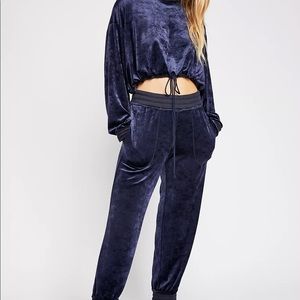 Free people over the moon velour 2 piece set